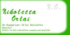 nikoletta orlai business card